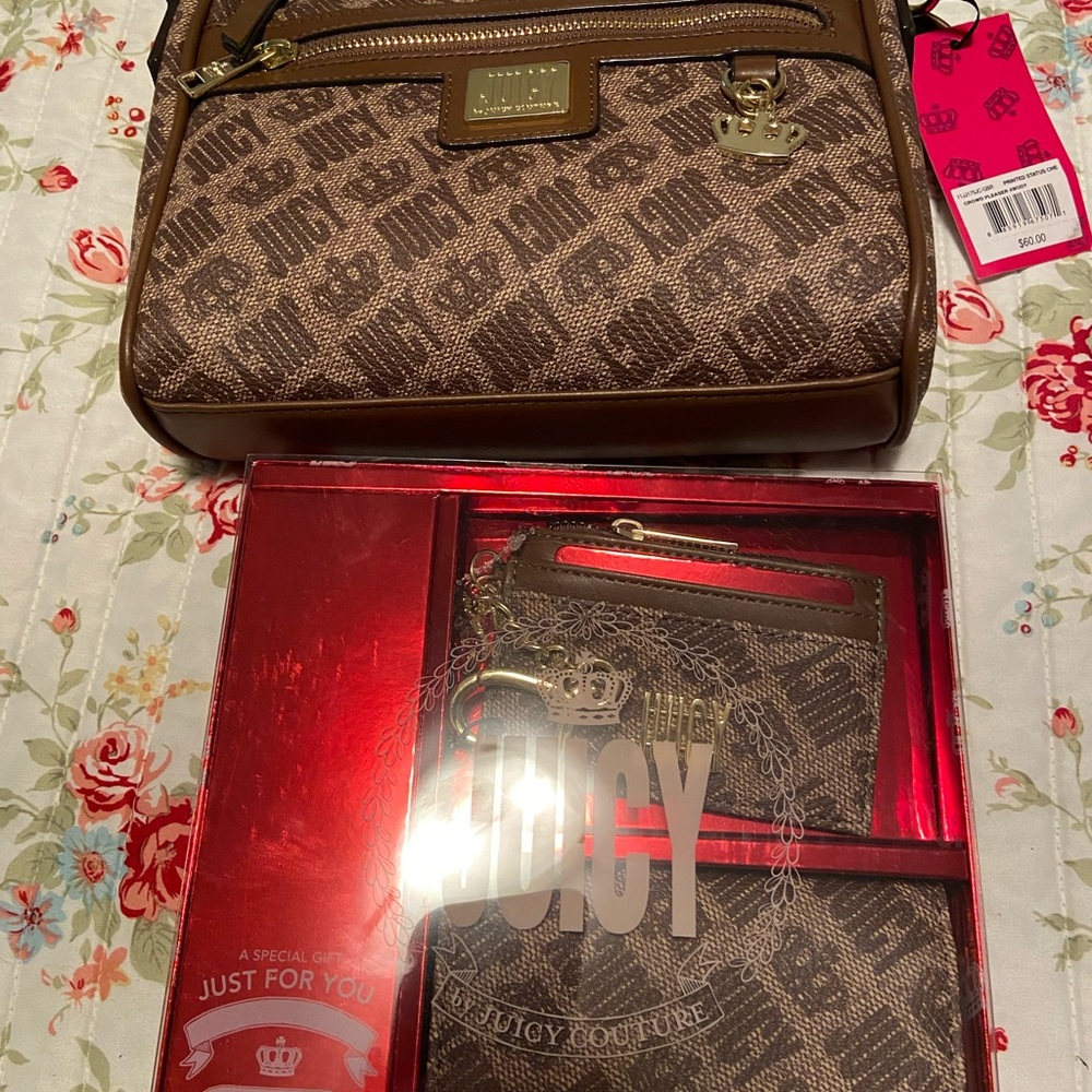 Juicy Couture crossbody with wallet & coin purse set brand new with tags